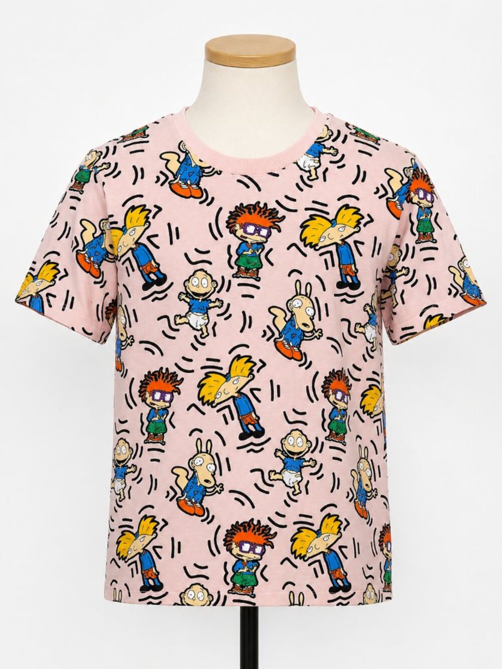 Nickelodeon Rugrats Pink All Over Print Tee Size L Cartoon Graphic Shirt